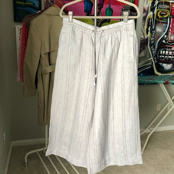 Poetry Pants - POETRY COLLECTION 100% linen wide leg pants Sz 12